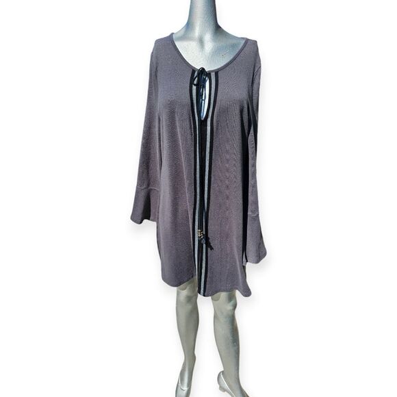 Papillon Cozy Grey Bell Sleeve Dress - Picture 8 of 8